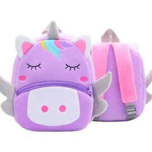 Cute Animal Plush Backpack for Toddlers Kids Gift Bag ( unicorn purple )
